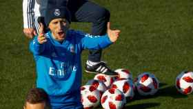 Luka Modric en el entrenamiento previo al encuentro de Copa ante el Leganés.