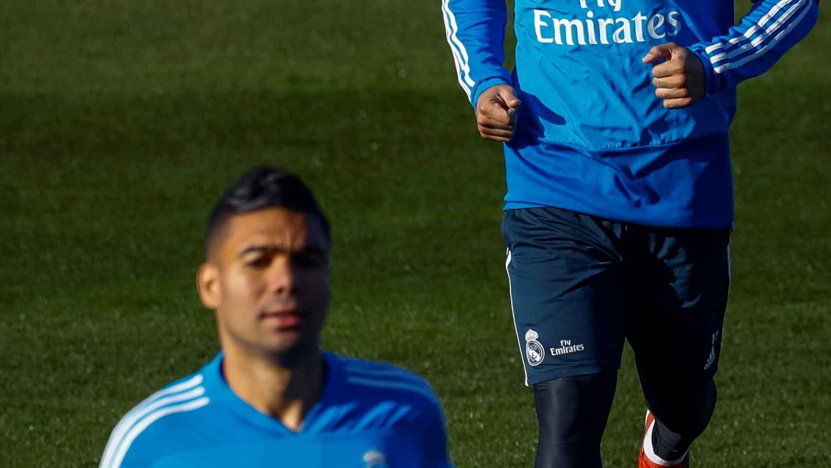 Marcelo, durante un entrenamiento del Real Madrid