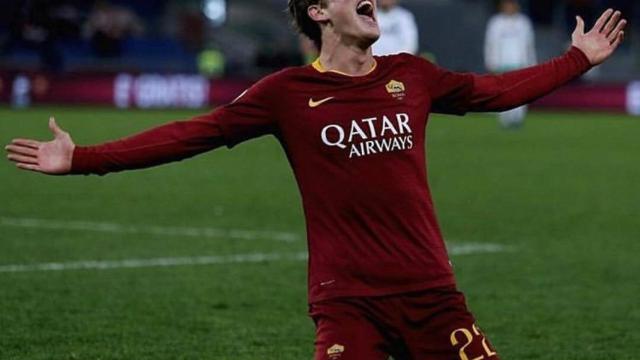 Zaniolo celebra un gol con la Roma. Foto: Instagram (@nicolozaniolo)