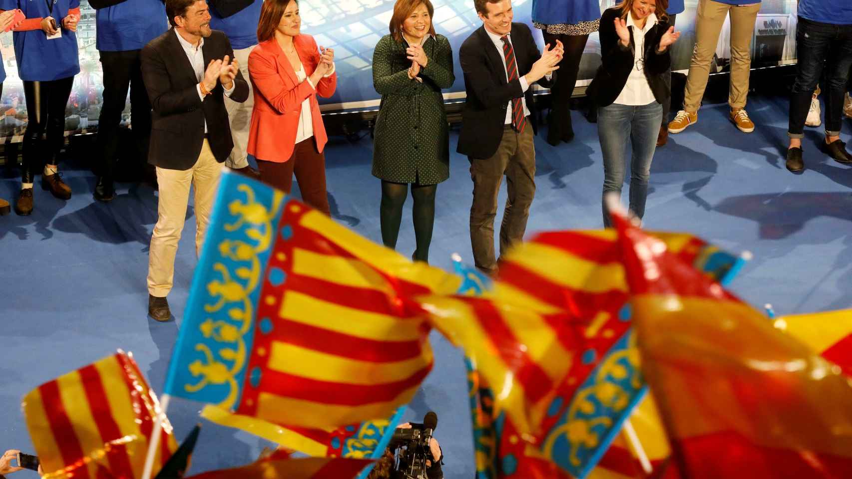 Pablo Casado en Valencia junto a la líder regional y la candidata a la alcaldía