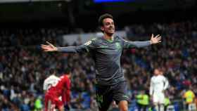 Rubén Pardo celebra su gol en el Real Madrid - Real Sociedad