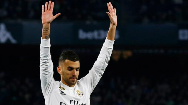 Ceballos celebra el gol de la victoria del Real Madrid ante el Betis