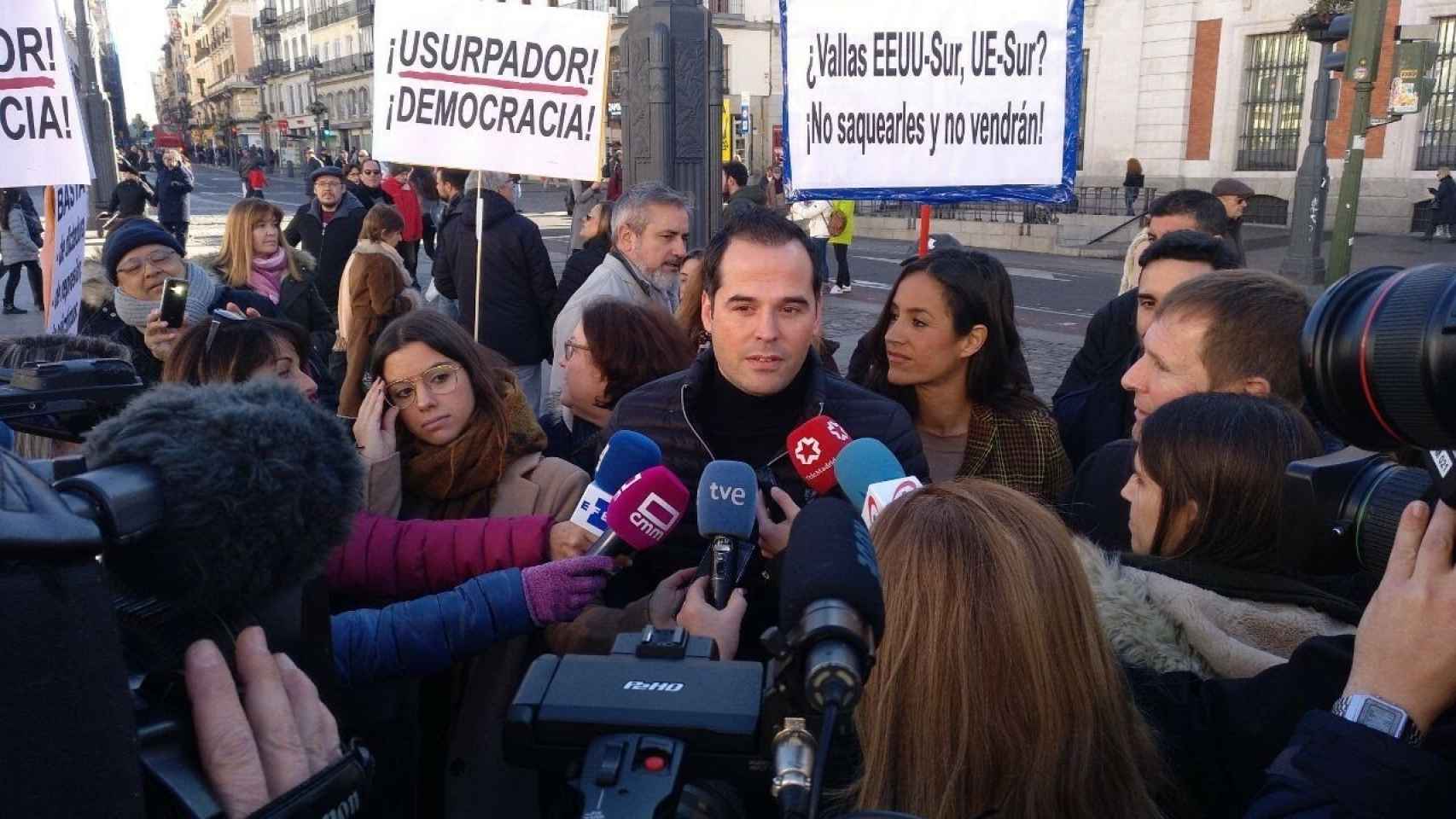Ignacio Aguado en la manifestación de este domingo en Madrid