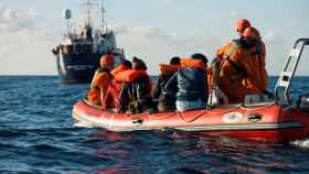 Rescate de inmigrantes en el Mediterráneo.