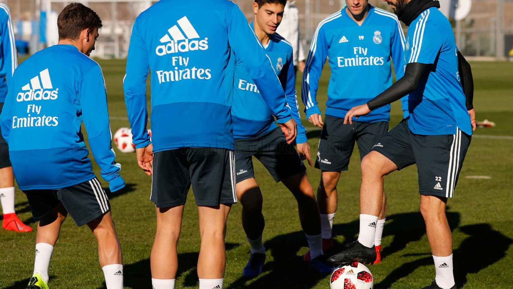 Los jugadores del Real Madrid entrenan en Valdebebas