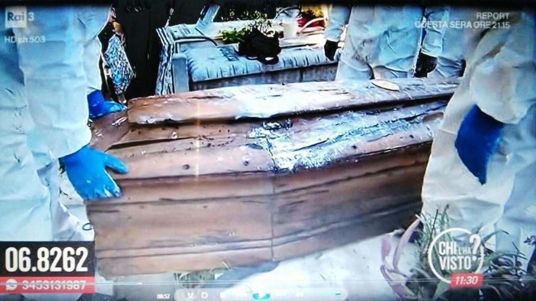 Imagen de la exhumación del cuerpo de Mario Biondo. Noviembre de 2018.