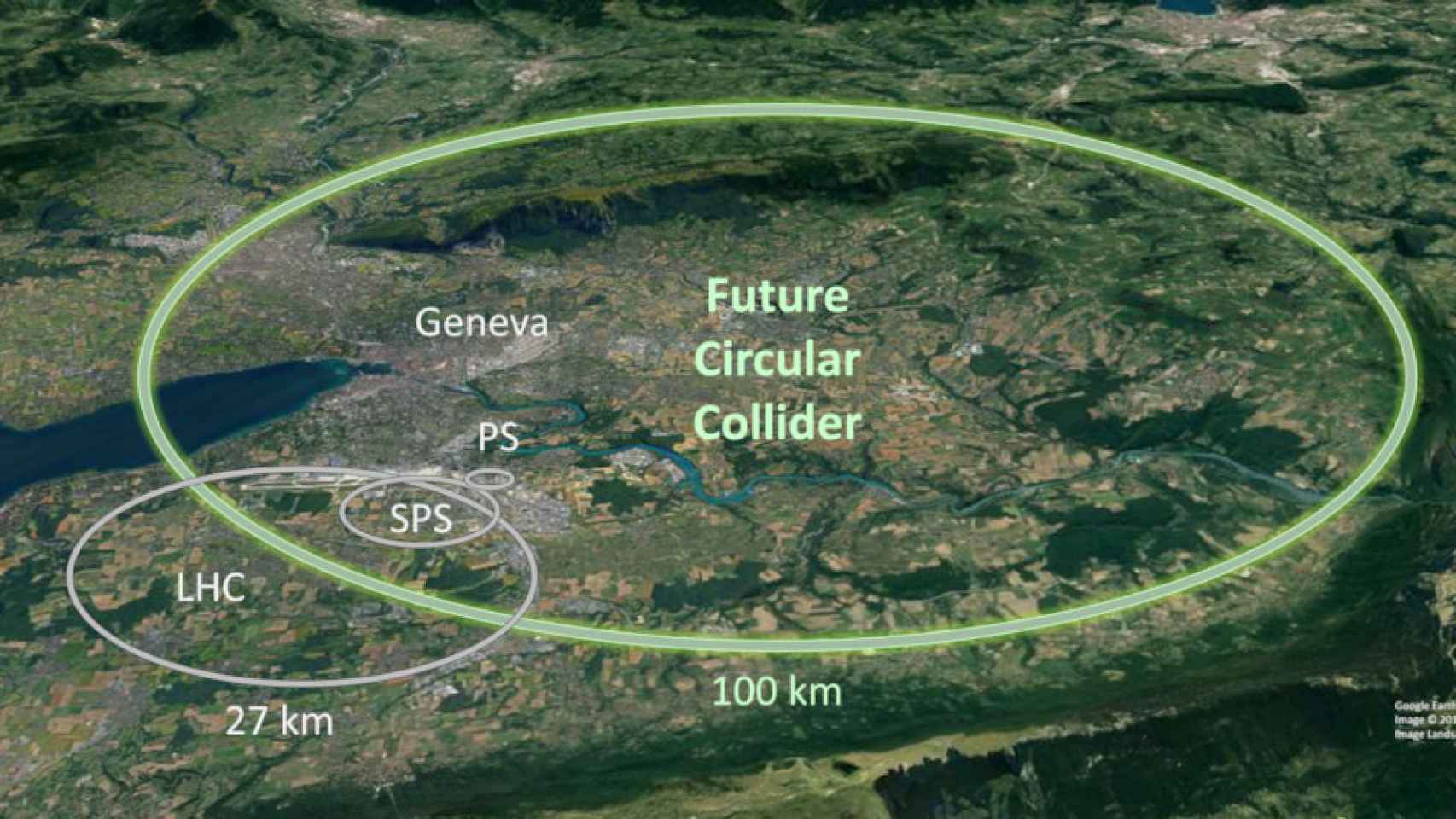 El LHC se quedará pequeño al lado de este nuevo colisionador de hadrones de  100 km