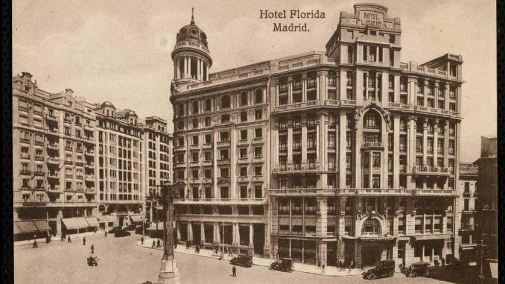Fachada del Hotel Florida, en la plaza de Callao.