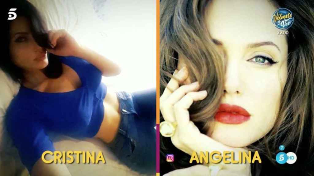 Comparación de las fotos de Cristina y Angelina Jolie.