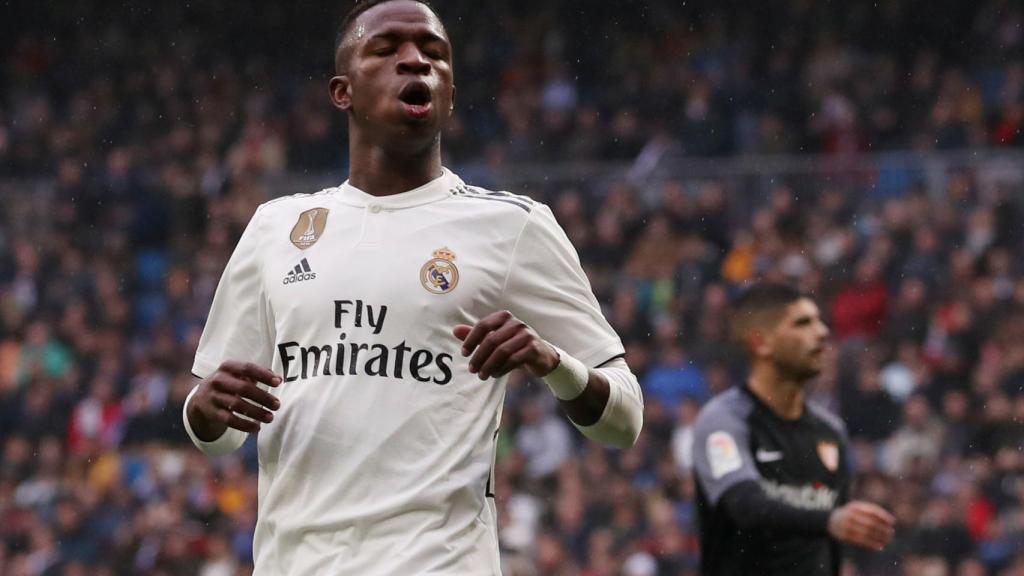 Vinicius, en el partido entre el Real Madrid y el Sevilla