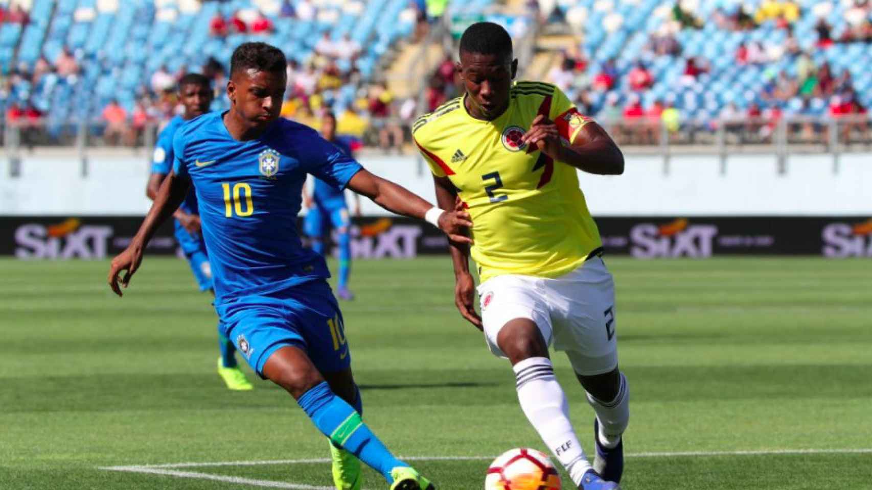 Rodrygo, contra Colombia. Foto: sub20chile2019.cl