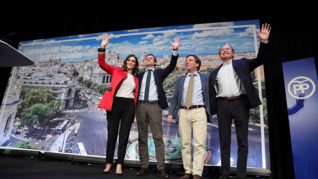 Casado, Díaz Ayuso, Martínez Almeida y Pío García Escudero, en la Convención del PP.