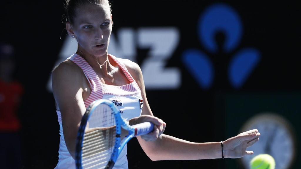 Pliskova, durante el partido contra Muguruza