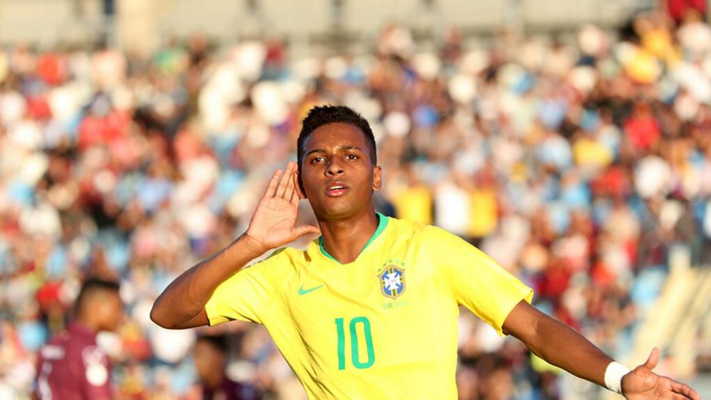 Rodrygo celebra un gol con la Selección Sub-20. Foto: sub20chile2019.cl