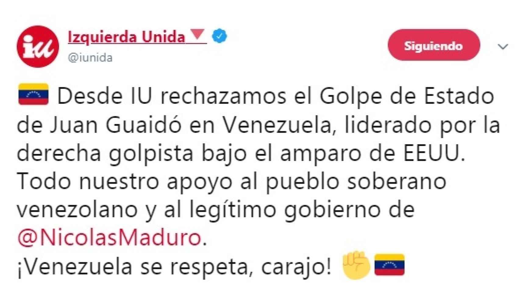 Venezuela se respeta, carajo