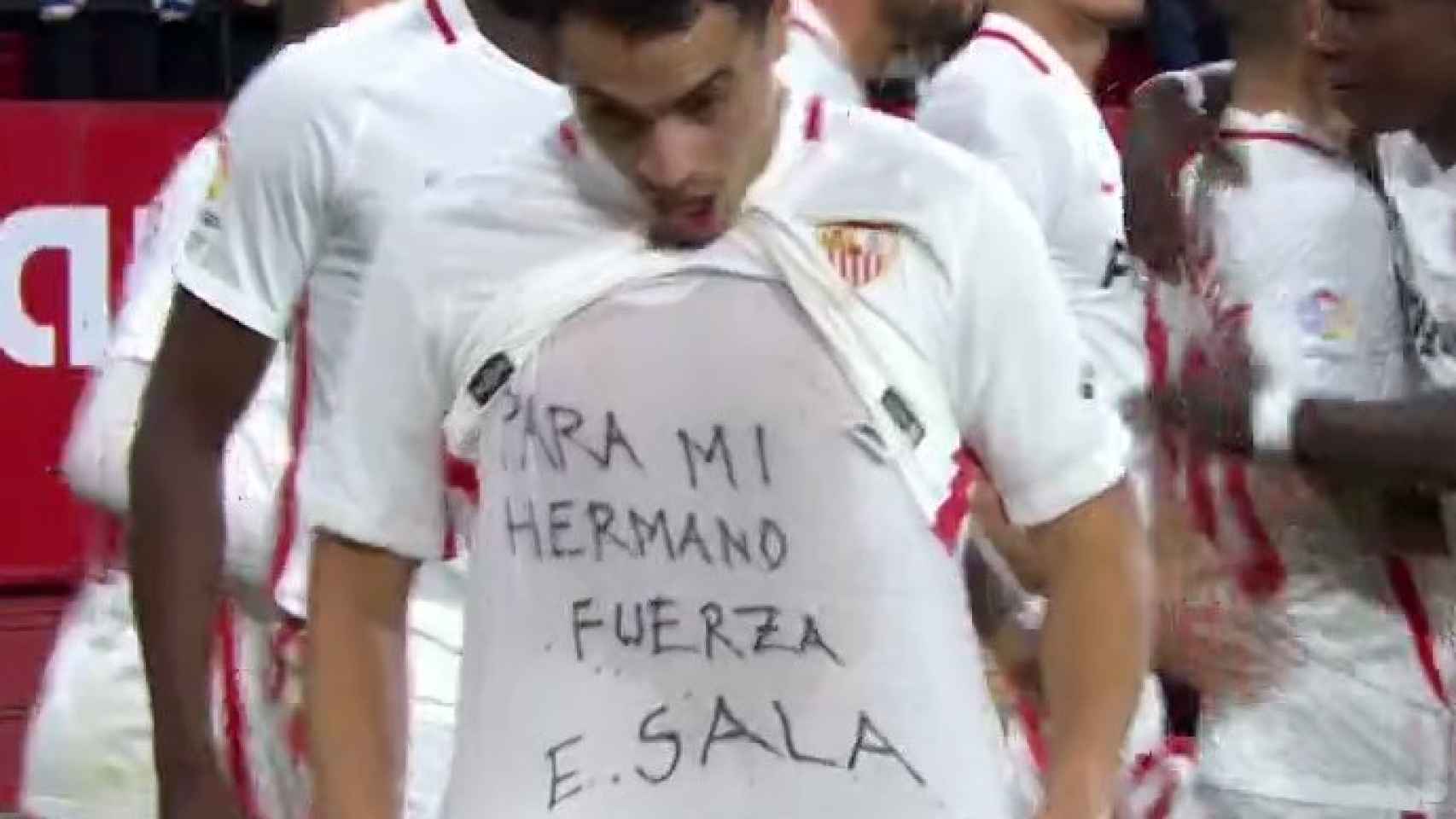 Ben Yedder dedicó el gol a Emiliano Sala. Foto: Twitter. (@elchiringuitotv)
