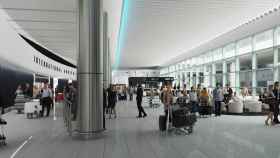 El hall de la terminal internacional del aeropuerto de Manchester.
