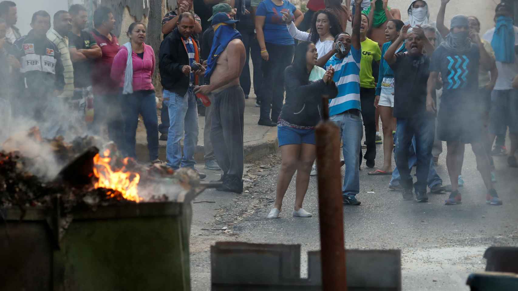 Una de las protestas antigubernamentales en Caracas.