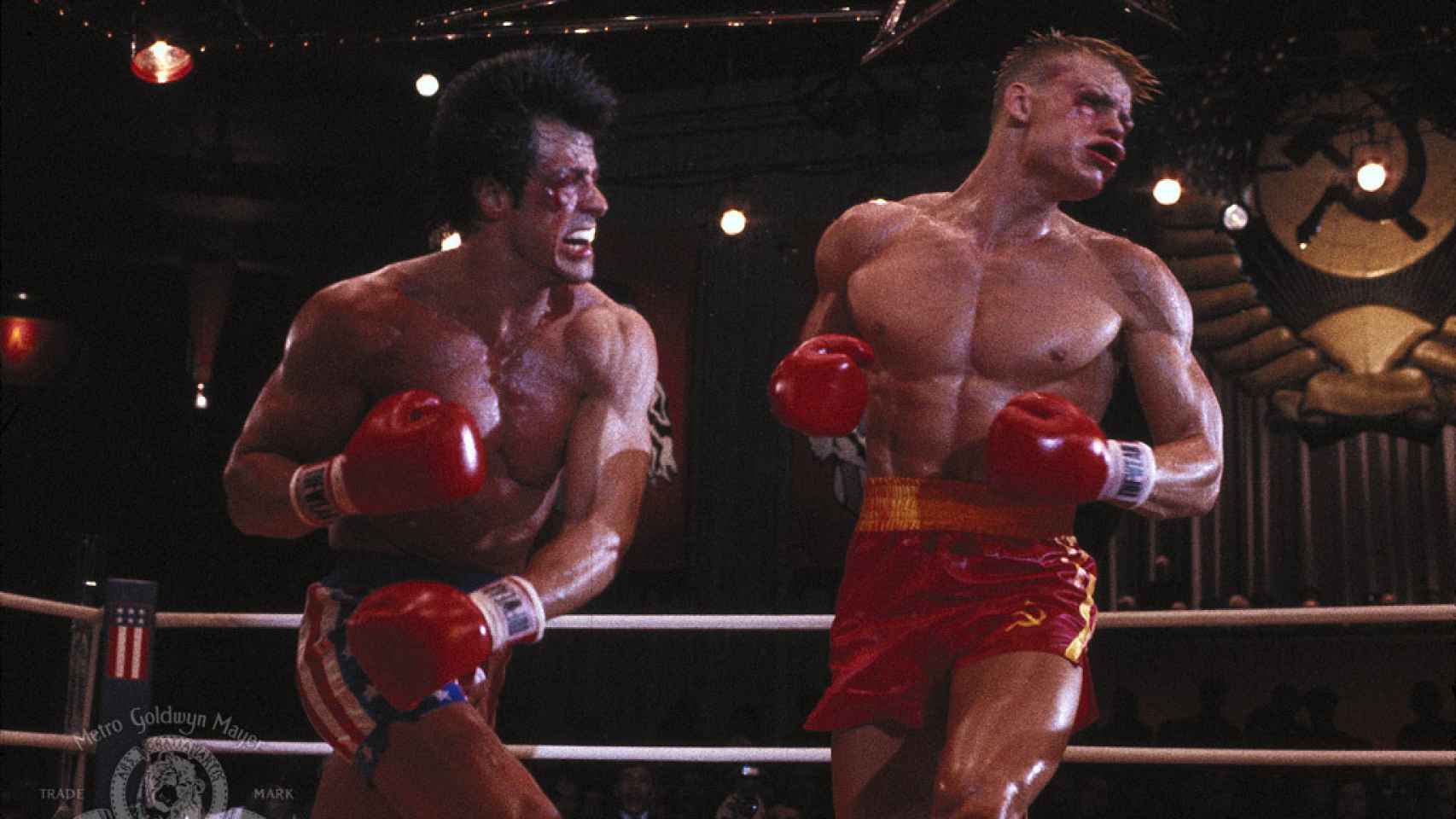 Sylvester Stallone y Dolph Lundgren en 'Rocky IV'.