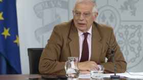 El ministro de Exteriores, Josep Borrell, en un momento de su comparecencia en Moncloa.