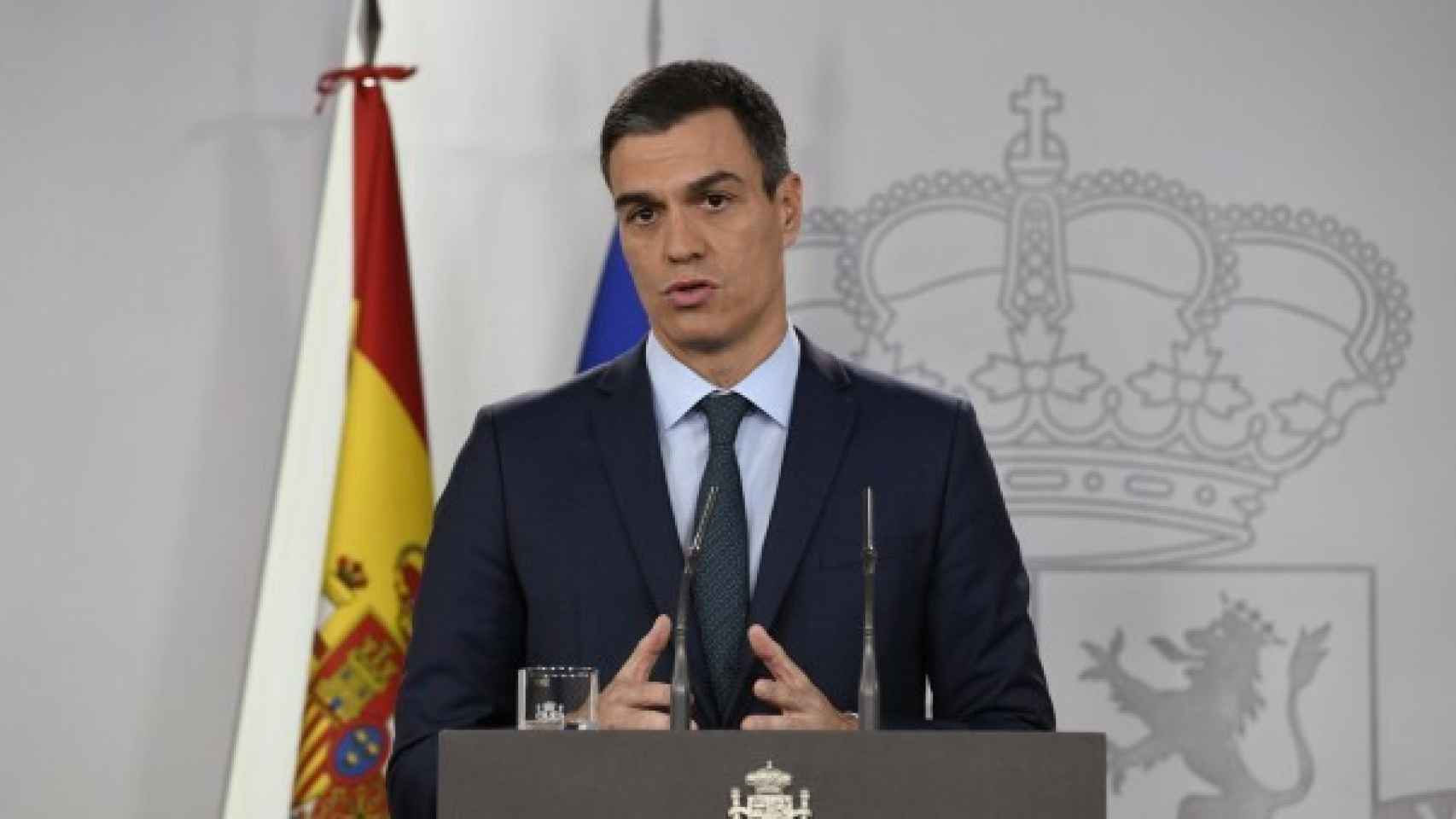Pedro Sánchez comparece ante los medios para explicar su postura sobre Venezuela.
