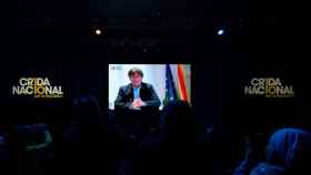 Videoconferencia de Carles Puigdemont, fugado en Waterloo, en el congreso fundacional de la Crida.