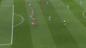 Marcelo rompe el fuera de juego en el segundo gol del Espanyol