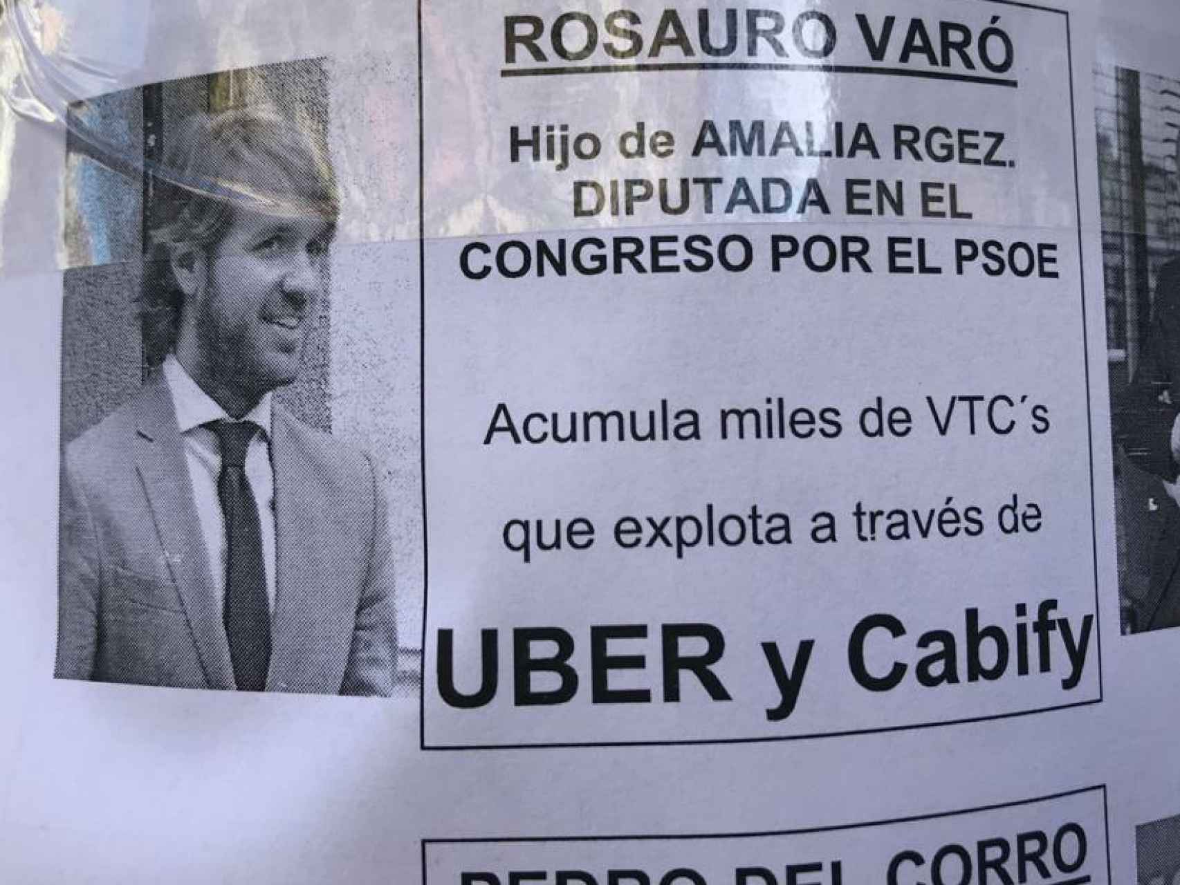 El cartel en el que aparece el nombre de Rosauro Varo.