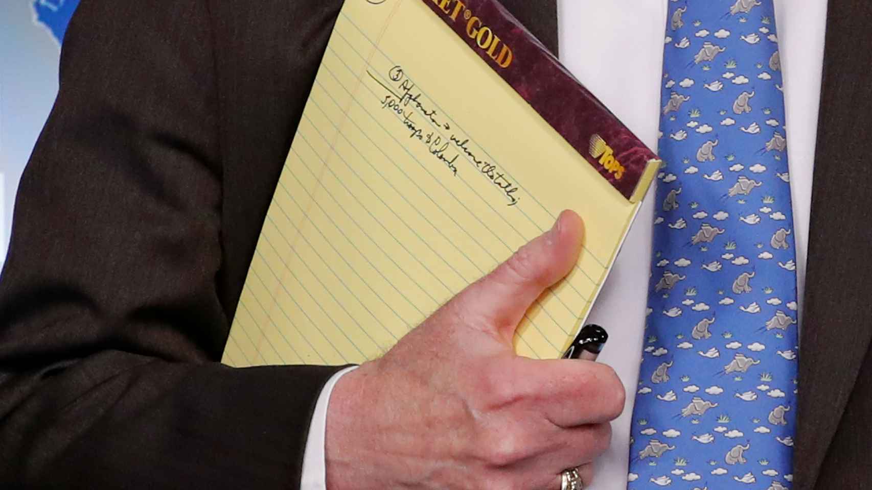 Las notas del asesor de seguridad de Trump.