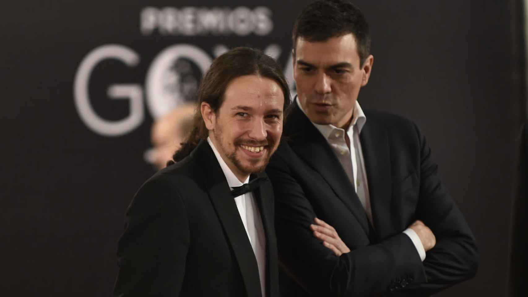 Sánchez junto a Iglesias en la gala de los Goya.