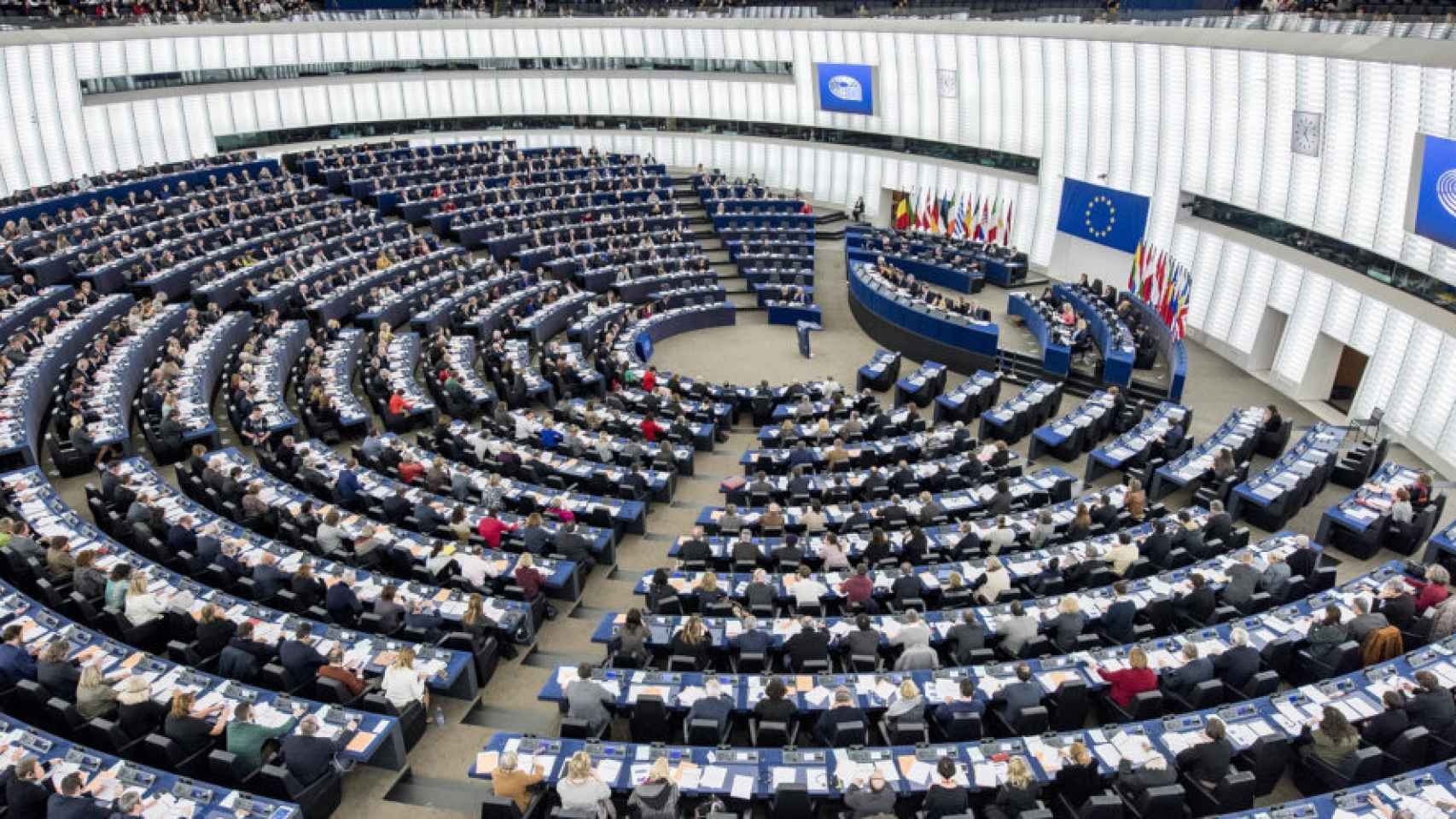 Vista general del hemiciclo del Parlamento Europoe en Estrasburgo.