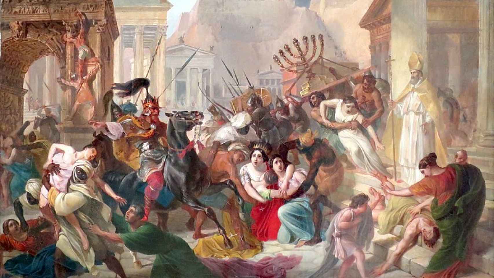 Escena de un saqueo de Roma por los visigodos pintada por el ruso Karl Bryullov.
