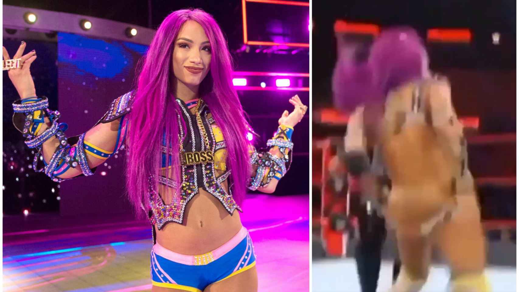 VÃ­deo: El desnudo involuntario de Sasha Banks en la WWE: sin pantalones en  el combate