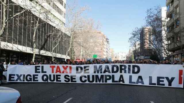 Manifestación del Taxi en Madrid esta semana.