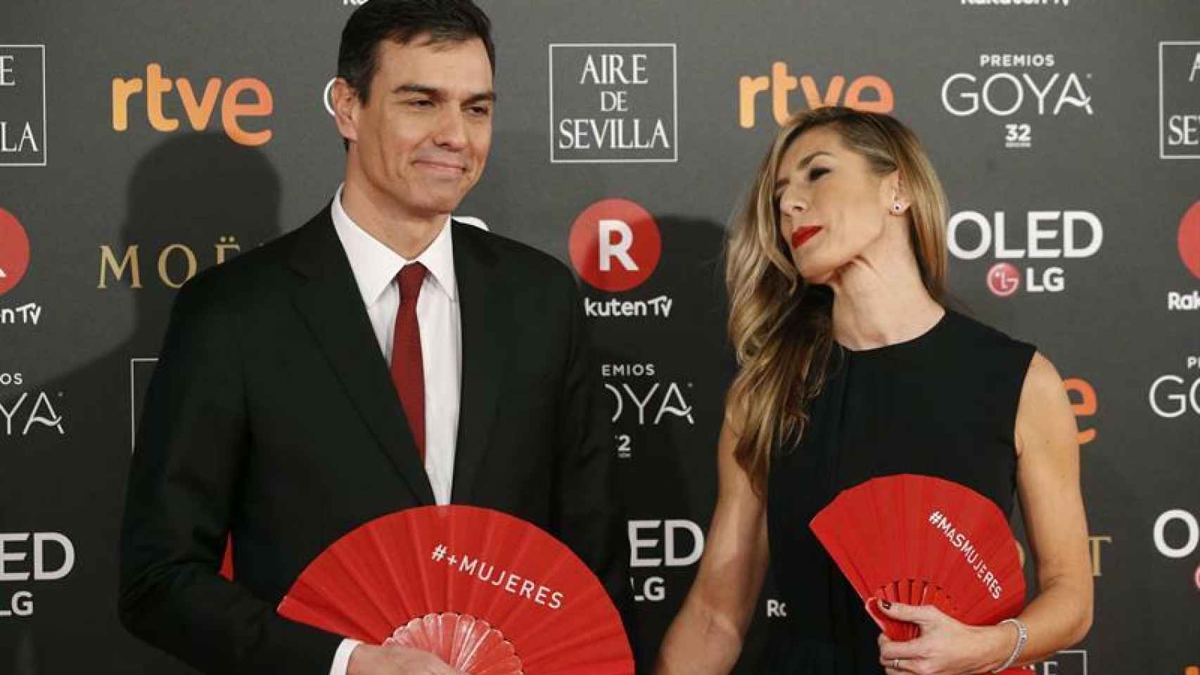 Pedro Sánchez junto a su mujer en la pasada edición de los Goya.