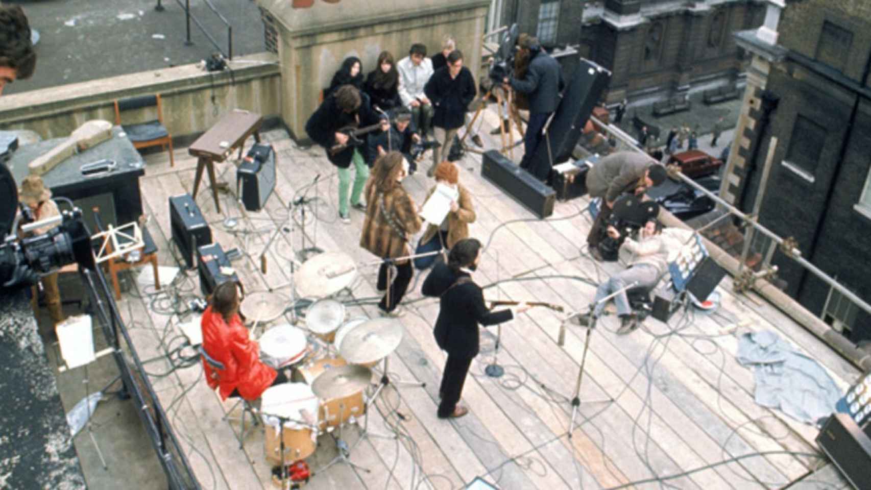 Uno de los planos del último concierto de los Beatles