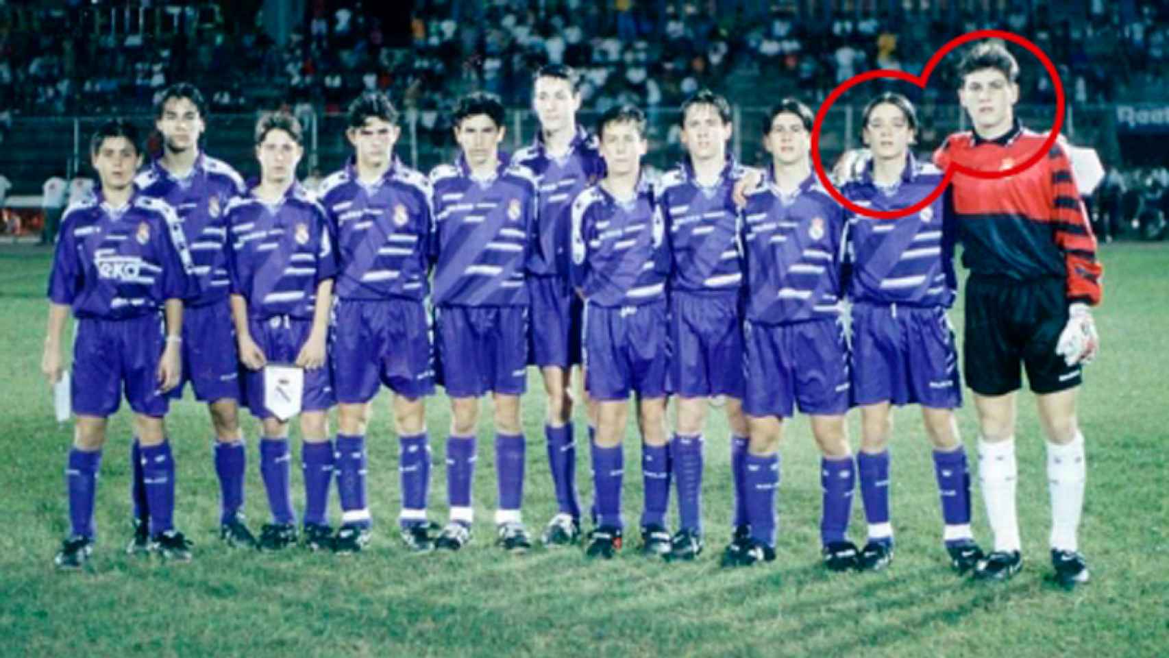 Iker Casillas y Gerardo Berodia, durante su época en la cantera del Real Madrid