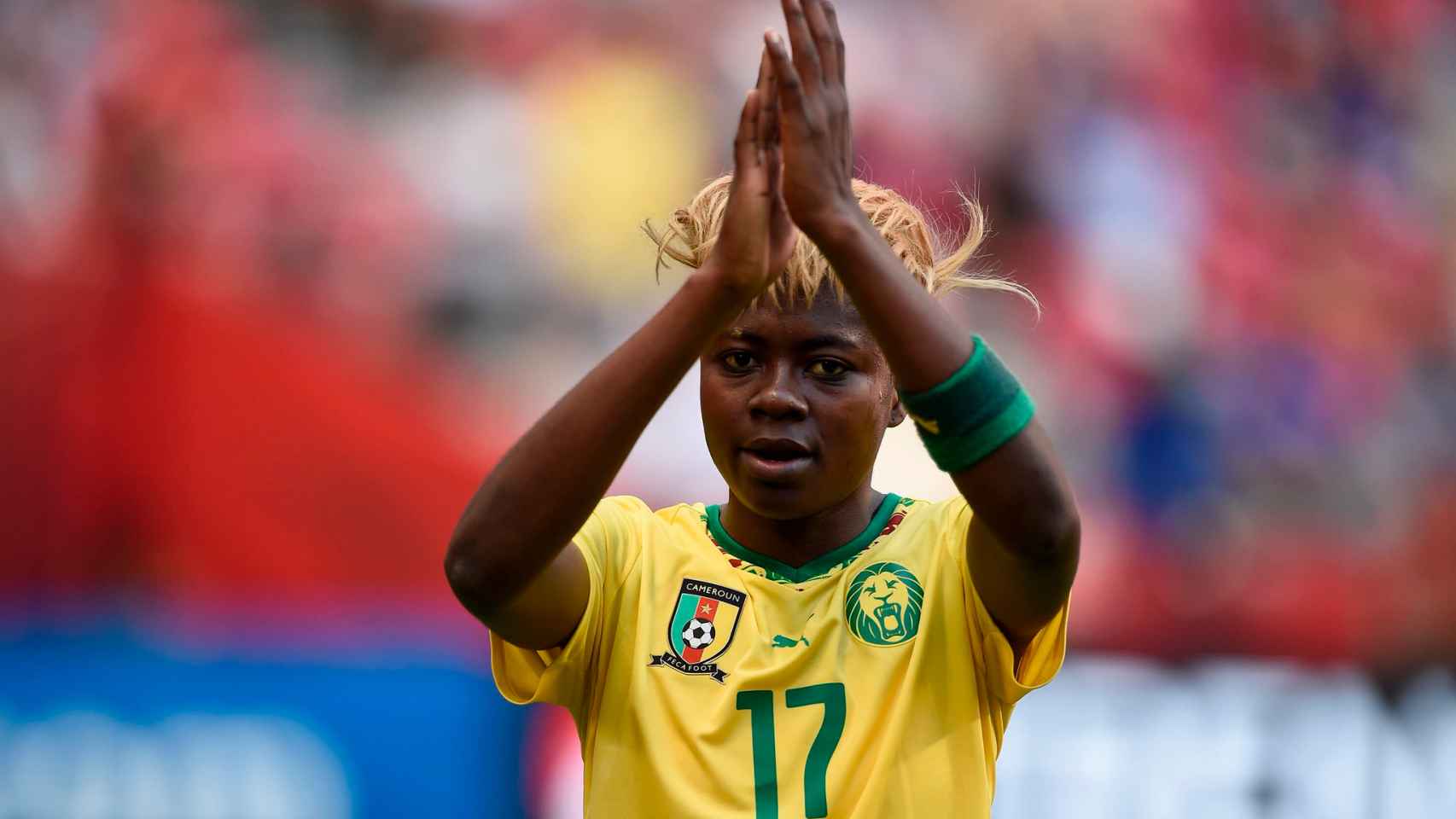 Gaëlle Enganamouit, durante un partido con Camerún. Foto: fifa.com