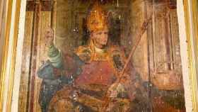 La pintura renacentista hallada tras el retablo de la iglesia.