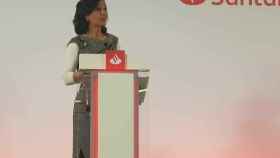 Ana Botín, presidenta del Santander, durante la presentación de resultados 2018.