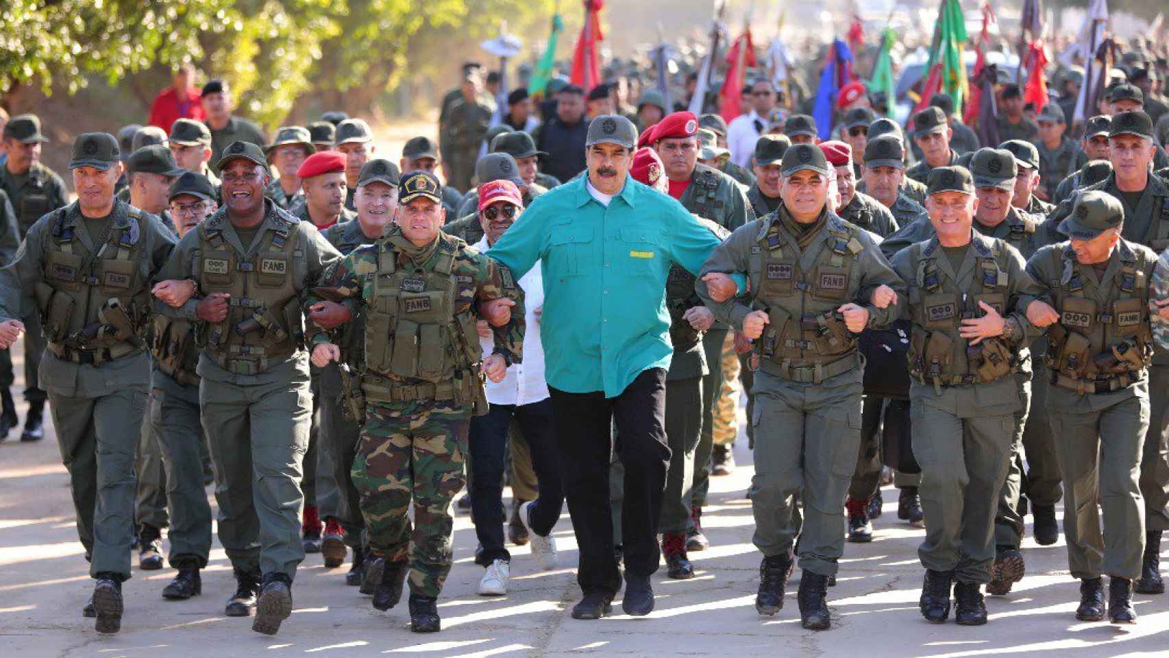 Maduro en un acto con las fuerzas armadas de Venezuela.