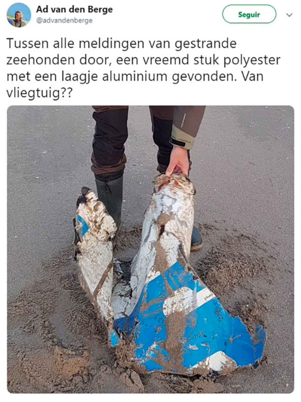 Escombros hallados en Holanda