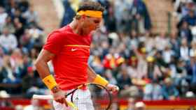 Rafa Nadal, en un partido de la antigua Copa Davis
