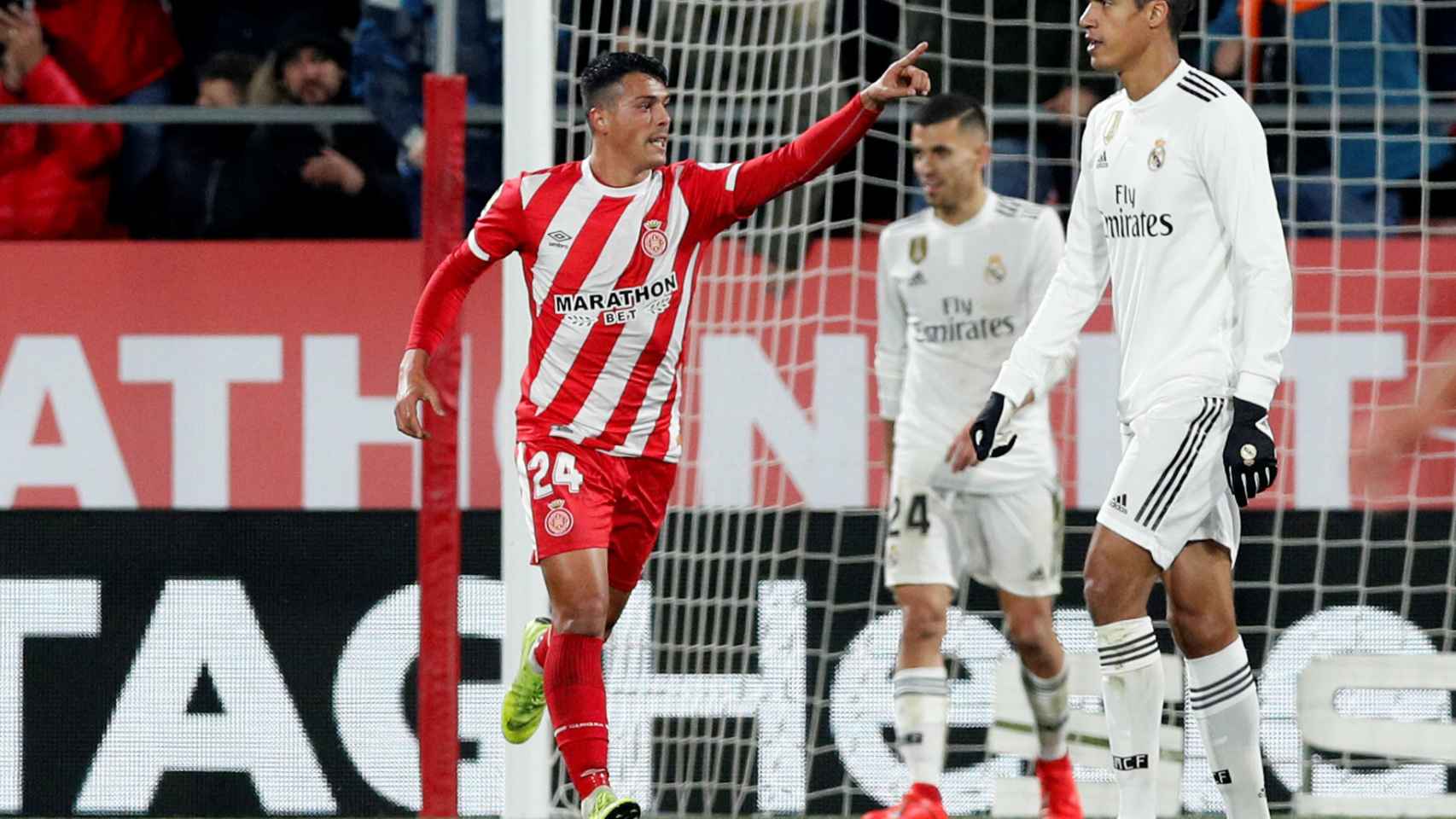 Pedro Porro celebra su gol al Real Madrid en Copa del Rey