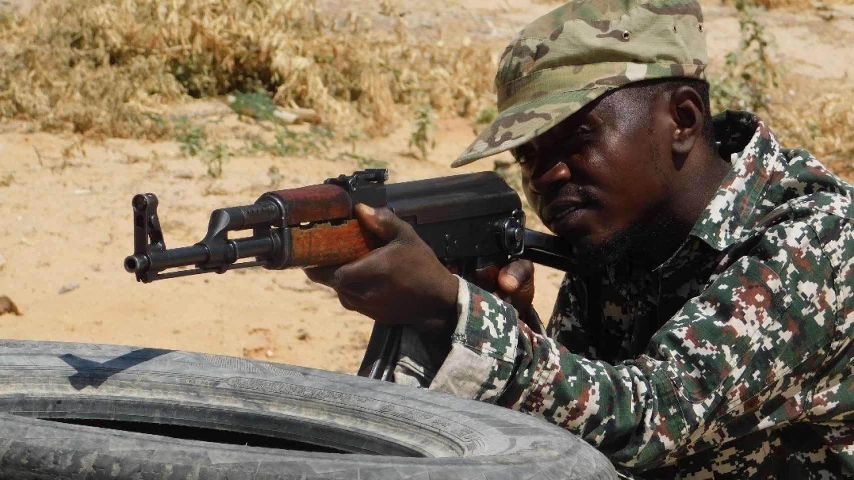 Ejercicio de adiestramiento de las tropas somalíes.