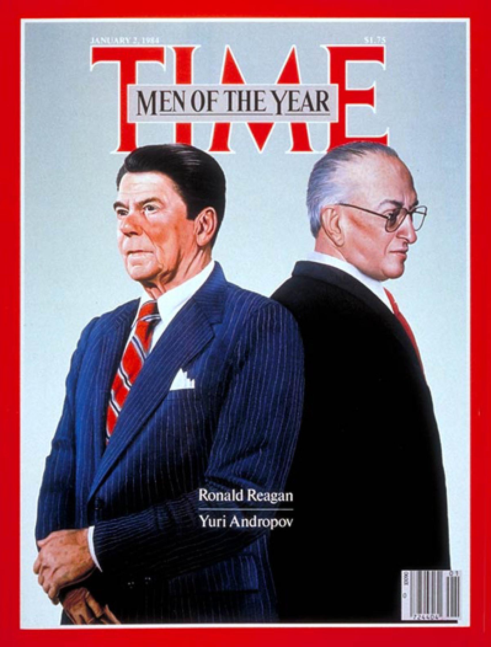 Primer ejemplar de 'Time' en 1984, con Ronald Reagan y Yuri Andropov en portada.