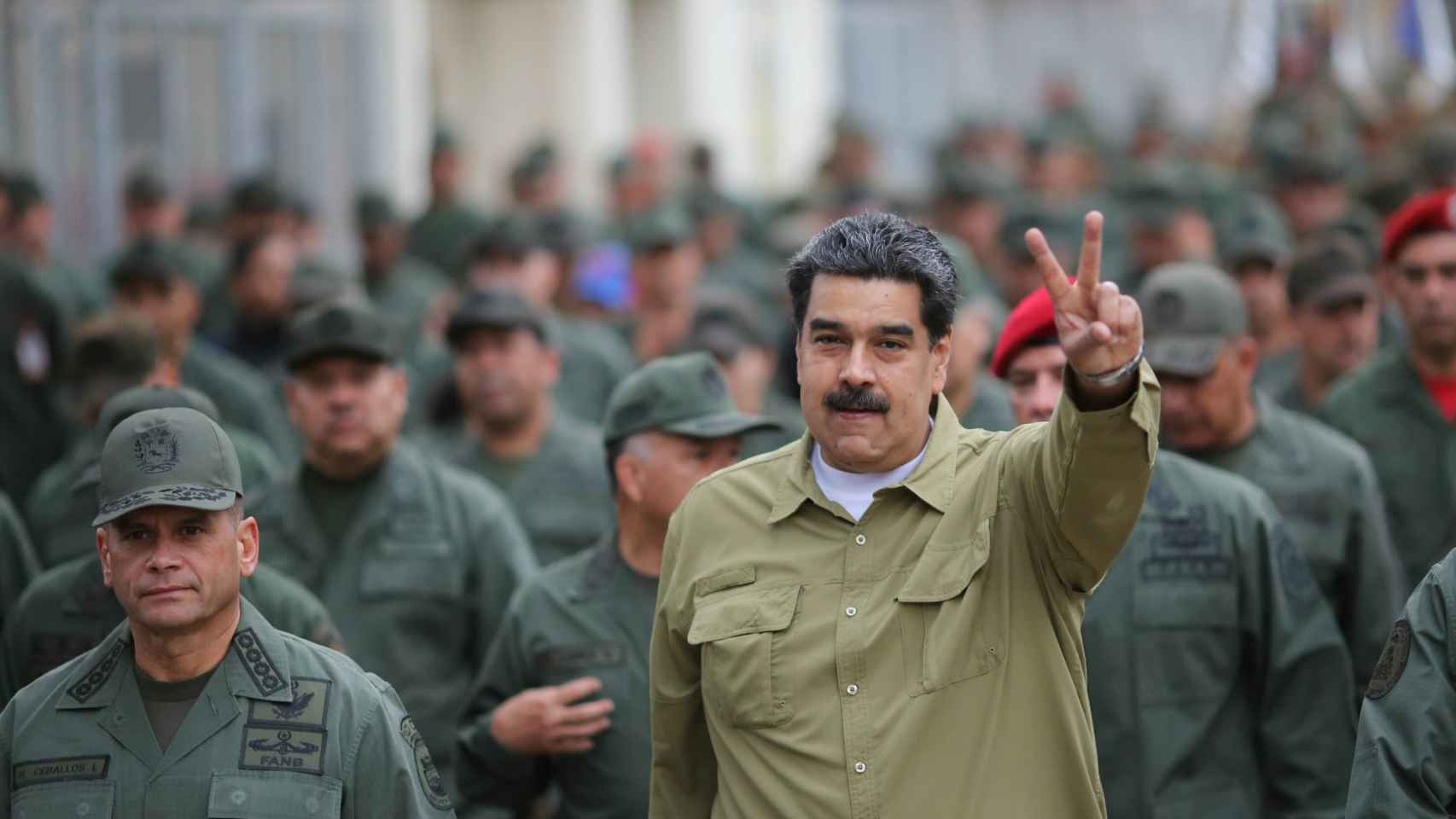Maduro en unos ejercicios militares en un cuartel de Caracas