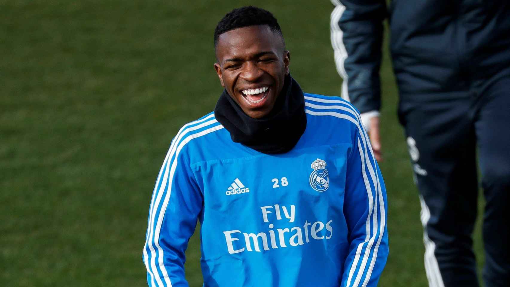 Vinicius, durante un entrenamiento del Real Madrid