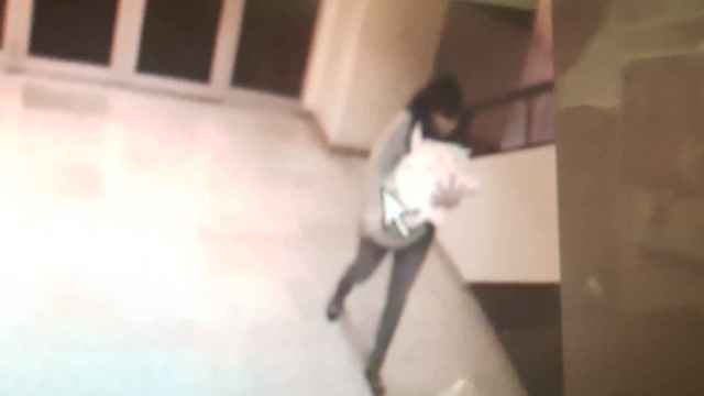 Imagen difundida por la Policía Nacional de la 'falsa pediatra' con el bebé robado en brazos