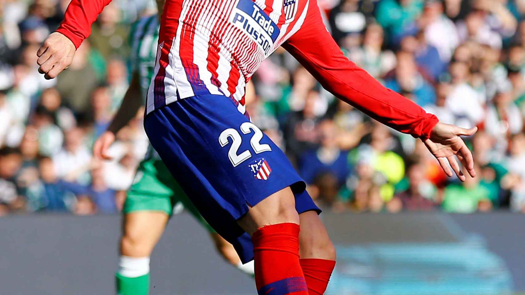 Álvaro Morata con el Atlético de Madrid en el Benito Villamarín